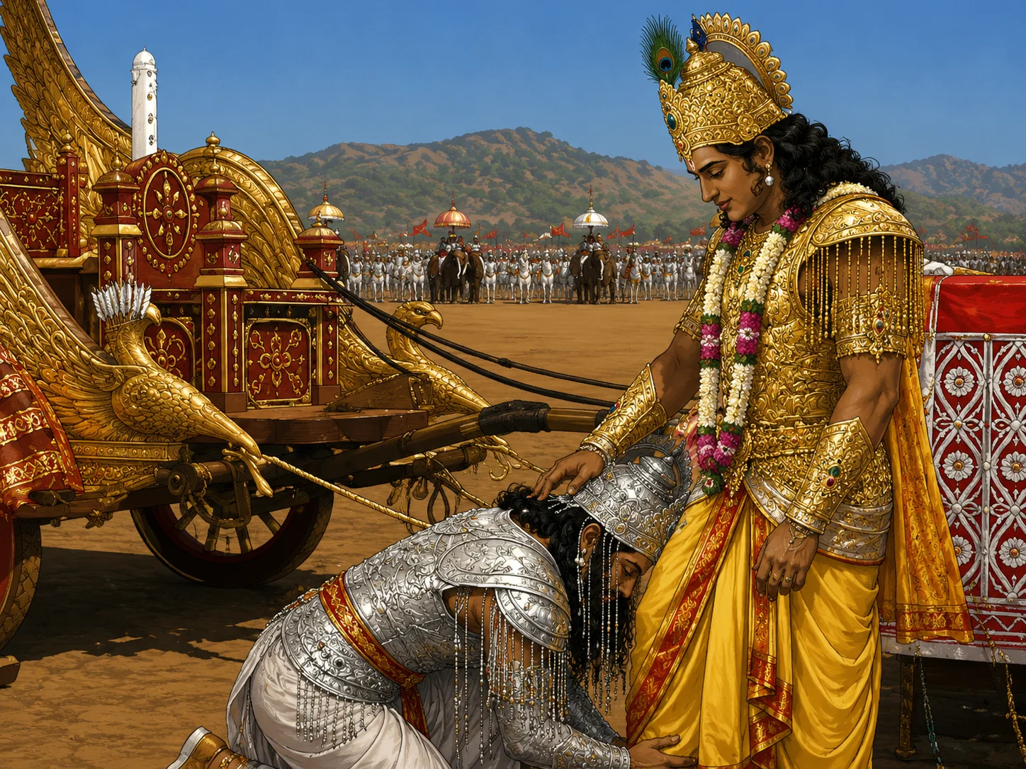 Arjuna asking Krishna about the path of devotion — Bhakti Yoga