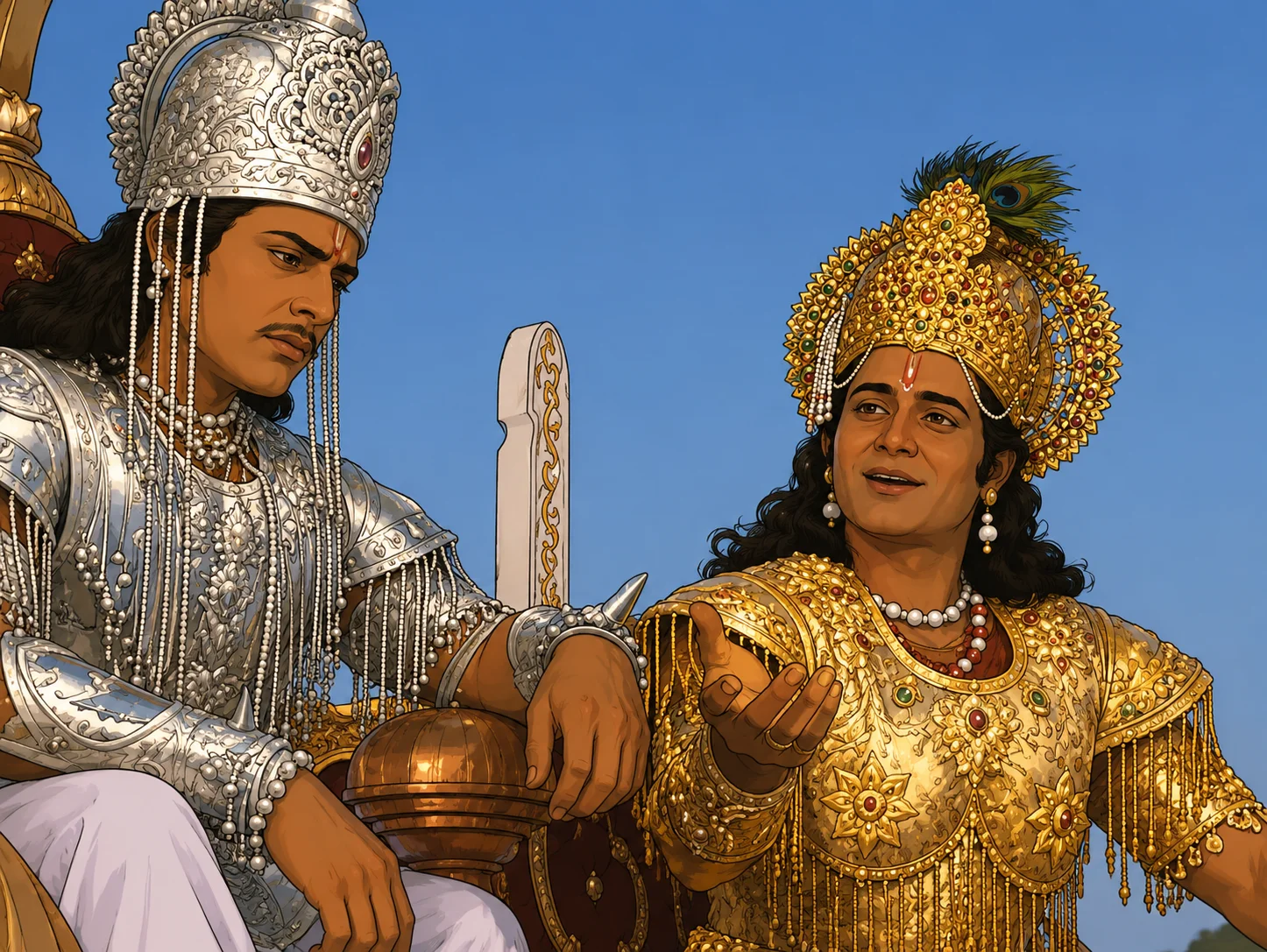 Krishna sharing the royal knowledge and royal secret